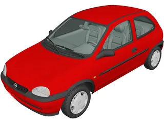 Opel Corsa 3-door (1998) 3D Model