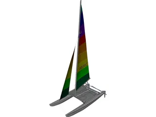Hobie 16 Racing Catamaran 3D Model