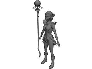Elf Witch 3D Model