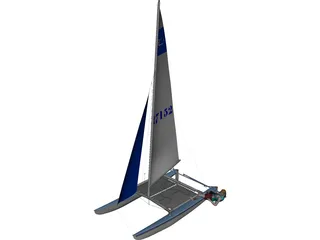 HobieCat 14 Turbo Racing Catamaran 3D Model