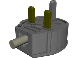 3 Pin Plug 3D Model 3D Preview