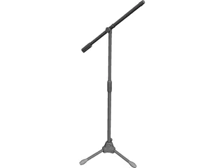 Metal Microphone Stand With Boom 3D Model 3D Preview