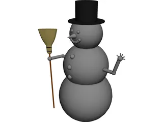 Waving Snowman 3D Model