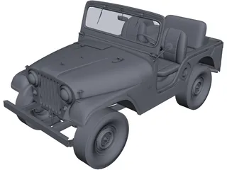 Jeep Willys CJ5 (1954) CAD 3D Model