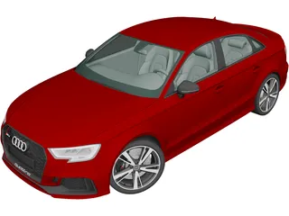 Audi RS3 Sedan (2017) 3D Model 3D Preview