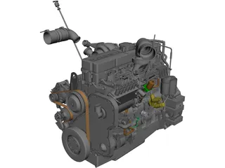 Cummins ISL Engine CAD 3D Model