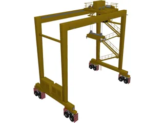 RTG Container Port Crane 3D Model 3D Preview