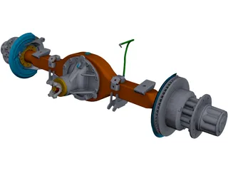 Ford F450 Rear Axle CAD 3D Model