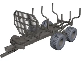 Logging Trailer CAD 3D Model