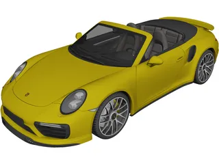 Porsche 911 Turbo S Convertible (2016) 3D Model