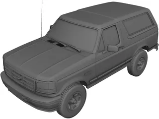 Ford Bronco (1992) 3D Model 3D Preview