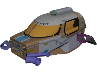 Perrinn LMP1 Prototype Monocoque Chassis CAD 3D Model