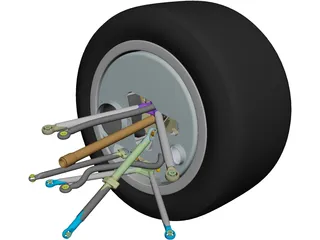 Perrinn LMP1 Prototype Front Suspension CAD 3D Model