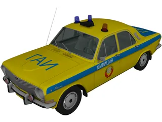 GAZ-24 Volga Soviet Police (1967) 3D Model