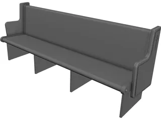 Church Bench 3D Model