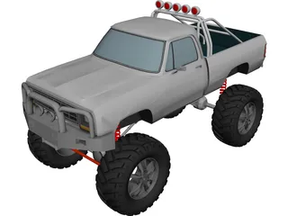 Dodge Ram 4x4 Tuned (1984) 3D Model