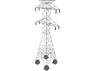 High Tension Tower 3D Model 3D Preview