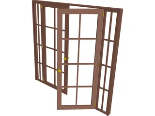 French Doors 3D Model