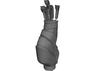 Golf Clubs Bag 3D Model 3D Preview
