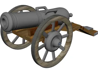 Old Cannon 3D Model 3D Preview
