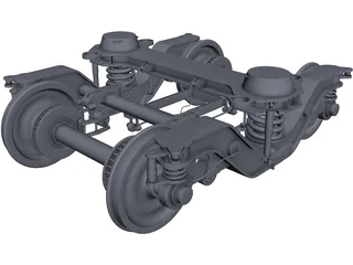 Y32 Fiat Train Bogie CAD 3D Model