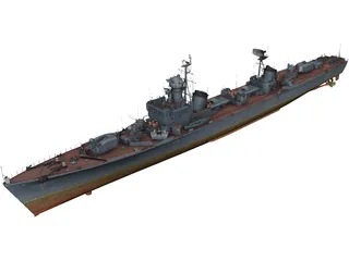 Soviet Destroyer Neustrashimy 3D Model