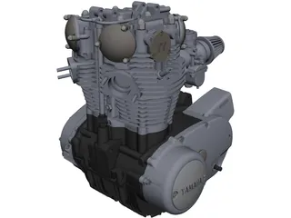 Yamaha XS650 Engine CAD 3D Model