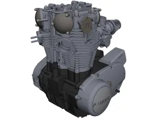 Yamaha XS650 Engine 3D Model