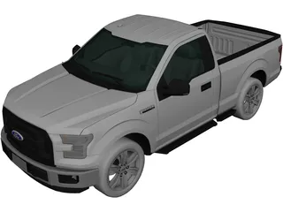 Ford F-150 Regular Cab XL (2014) 3D Model 3D Preview