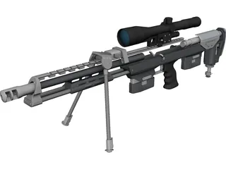 DSR-1 Accuracy International Sniper Rifle (AISR) 3D Model 3D Preview