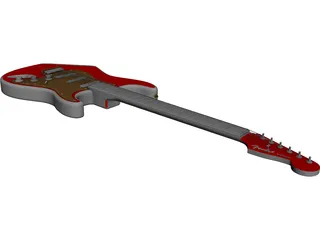 Fender Stratocaster Guitar 3D Model 3D Preview
