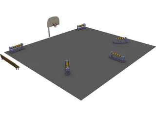 Basketball Court (3 Point Shootout) 3D Model