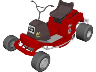 Lawn Mower Cart 3D Model 3D Preview