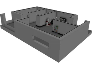 Room with Funitures 3D Model