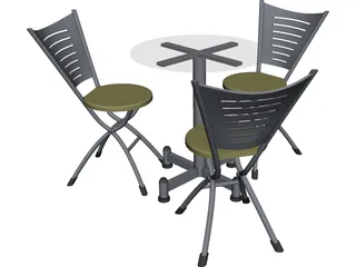 Table and Chairs 3D Model