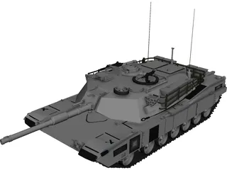 M1A2 Abrams Battle Tank  3D Model 3D Preview