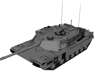 M1A2 Abrams Battle Tank  3D Model