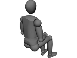 Seated Human Dummy 3D Model 3D Preview