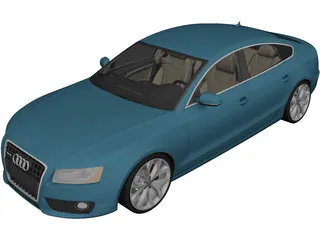 Audi A5 Sportback (2009) 3D Model 3D Preview