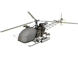 Aerospatiale SA 313B Alouette II 3D Model