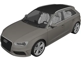 Audi A3 Sportback (2015) 3D Model