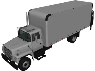 Ford LN8000 Box Truck (1995) 3D Model 3D Preview