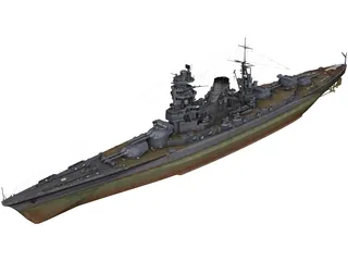 Amagi Japanese Battlecruiser 3D Model