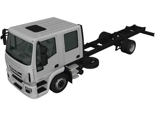 Iveco EuroCargo Double Cab Chassis Truck (2008) 3D Model 3D Preview