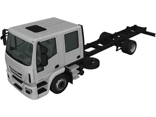 Iveco EuroCargo Double Cab Chassis Truck (2008) 3D Model