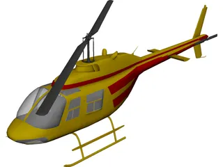 Bell 206-B 3D Model 3D Preview