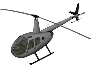 Robinson R44 with Interior 3D Model