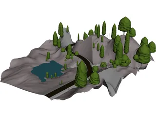 Alps Valley 3D Model