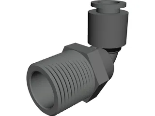 3-8 NPT Push Lock Fitting 3D Model