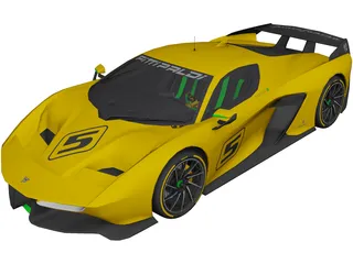 Fittipaldi EF7 Vision GT (2017) 3D Model